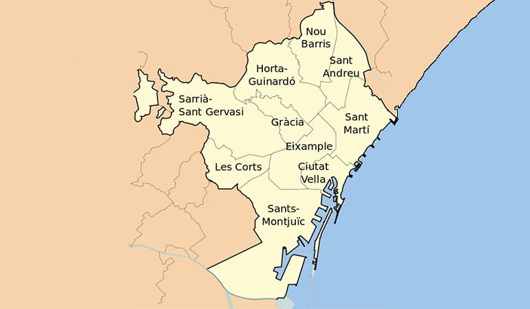 distritos donde alojarse en barcelona